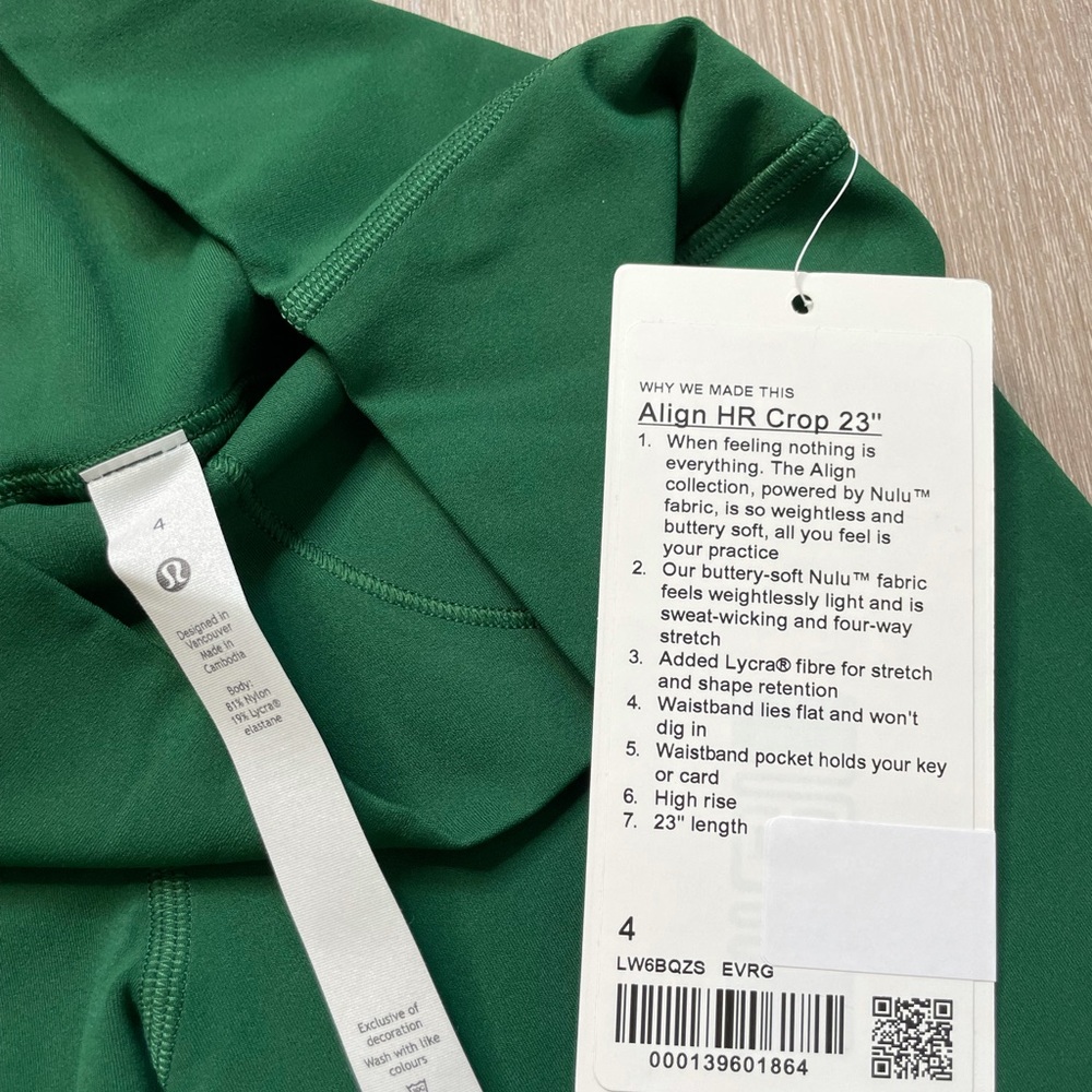 Lululemon Align High-Rise Crop 23" Everglade Green - Picture 4 of 4